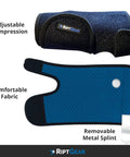 Right Hand Carpal Tunnel Wrist Brace Adjustable Wrist Splint showing fabric and metal splint with secure compression design
