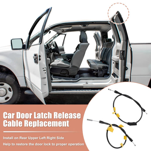 Two Piece Rear Upper Left And Right Door Latch Release Cables Kit For Ford F150 Extended Cab 2004 2008 And Lincoln Mark LT 2006 2008