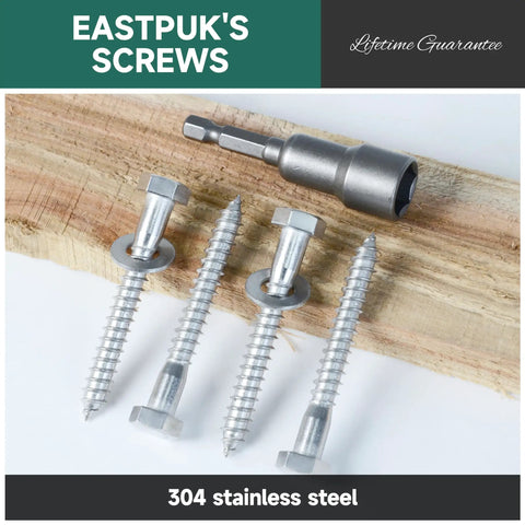 Heavy Duty Lag Bolts For Wood Three Eighths Inch By Four Inches With Washers Stainless Steel 304 Grade Partial Thread