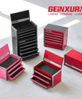 Beefed Up Heavy Duty 5 Drawer Rolling Tool Box In Red With Lockable Drawers Micro Roll Cab And Top Chest Stackable Steel Tool Cabinet