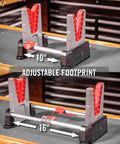 Speed Stand Collapsible Gun Vise For Cleaning And Maintenance Adjustable 10 To 16 Inch Stand showing adjustable footprint