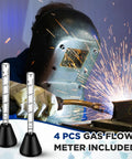 Welder using 4 Pack Pro Grade Gas Flow Meter Tester Set For Argon And CO2 Flow Control, Mig And Tig Welding Accessories