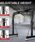Workhorse 3 Ton Gantry Crane With Upgraded Trolley Adjustable Height 8.53 To 12.47 Feet And 9.06 Feet Width Steel I Beam Construction