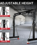 3 Ton Portable Gantry Crane With 6600 Lbs Load Capacity, adjustable height mechanism shown in industrial setting