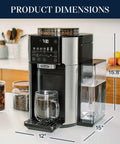True Brew Drip Coffee Maker With Built In Grinder And Single Serve Function Brew 8 Oz To 24 Oz Hot Or Iced Coffee Stainless Steel CAM51025MB