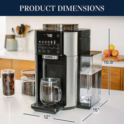 True Brew Drip Coffee Maker With Built In Grinder And Single Serve Function Brew 8 Oz To 24 Oz Hot Or Iced Coffee Stainless Steel CAM51025MB