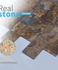 10 Sheet Peel And Stick Backsplash Tiles Set For Kitchen And Bathroom Decor Rust Slate PVC Wall Panels