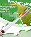Two Pack Clear Golf Ball Retriever Tubes 35.4 Inch Shagger Grabber Picker Upper with size indications
