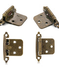 Antique Brass Cabinet Hinges Spice Up Your Kitchen Without Fuss, showcasing 1/2 inch overlay design in a set of 10.