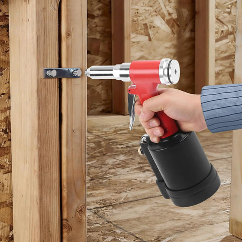 Heavy Duty Air Hydraulic Pop Rivet Gun for Fast, Reliable Riveting, Pneumatic Riveter Tool With Stainless Steel Body And Aluminum Frame, Pro Grade Durability For Metalworking, Automotive, And Home DIY Projects used on wood frame rivet