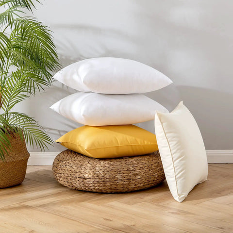 Pack Of 4 Outdoor Pillow Inserts Waterproof 18x18 Inch Square Cushions For Patio Garden Bed Sofa Couch Cozy Plush Inner Fill No Covers Included