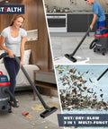 Beast 5.5 Peak HP Wet And Dry Shop Vacuum With 5 Gallon Tank shown used at home and workshop for spills and debris cleanup