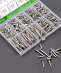 200 Piece Stainless Steel Wood And Sheet Metal Screws Set With Three Sizes Eight By One Half Inch Eight By Three Quarters Inch And Eight By One Inch Phillips Flat Head Drive For Wood Gypsum Board Plastic DIY Projects