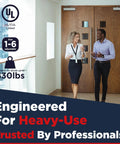 Image of two professionals walking near Heavy Duty Commercial Door Closer With Ada Grade One Certified Automatic Self Closing Design.