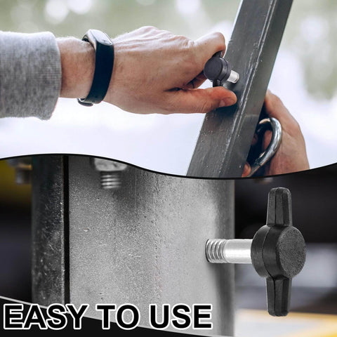 16 Pack Stainless Steel Thumb Screws With Adjustable Tee Wing Plastic Knobs For Quick Hand Tightening And Removal Quarter Inch Thread Twenty Threads Per Inch Black Wing Knobs For Clamps Power Supplies And Mechanical Assemblies in use