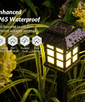 16 Pack Solar Pathway Lights Outdoor Waterproof Garden Walkway Lighting for Yard and Landscape Auto On at Dusk in rain
