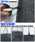 Black Shade Cloth 70 To 80 Percent UV Protection 20 Feet By 20 Feet Sun Mesh Net shown with scissors cutting DIY size