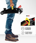 Person carrying 2 Ton Hydraulic Trolley Floor Jack For Home Garage And Shop, Heavy Duty Lift With Blow Mold Storage Case