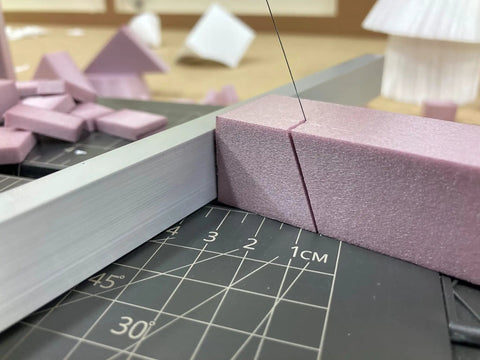 Hot Wire Foam Cutter Table With Variable Temperature And Multi Angle Bevel Knife, cutting Styrofoam with precise angle guide