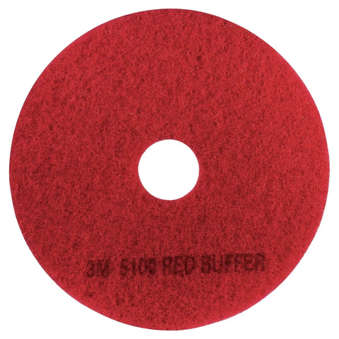 Red 20 Inch Floor Scrub Pad For Spray Buffing And Light Cleaning, Works With Rotary And Automatic Floor Machines, 5 Per Case