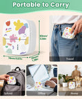 Portable Mini Sticker Printer With Bluetooth Inkless Thermal Technology, colorful design, fits in a pocket, multi-use settings.