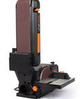 Badass Heavy Duty Workhorse Bench Grinder And Belt Sanders Combo With Variable Speed Motor, angle view of belt sander.