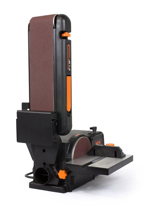 Badass Heavy Duty Workhorse Bench Grinder And Belt Sanders Combo With Variable Speed Motor, angle view of belt sander.