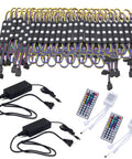 Lit RGB Window Lights For Storefronts 12V Waterproof LED Modules, 100ft color changing strip, remote and power supply shown