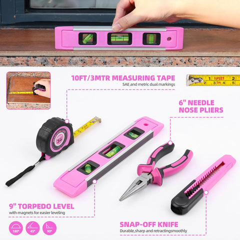 Lightweight Pink Cordless USB Electric Screwdriver Kit With 3.6V Drill Driver For Home DIY Women Friendly Tool Set Easy To Use