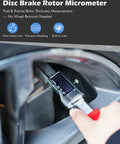 Digital Brake Rotor Gauge And Caliper For Disc Brake Thickness No Wheel Removal showing measurement in progress