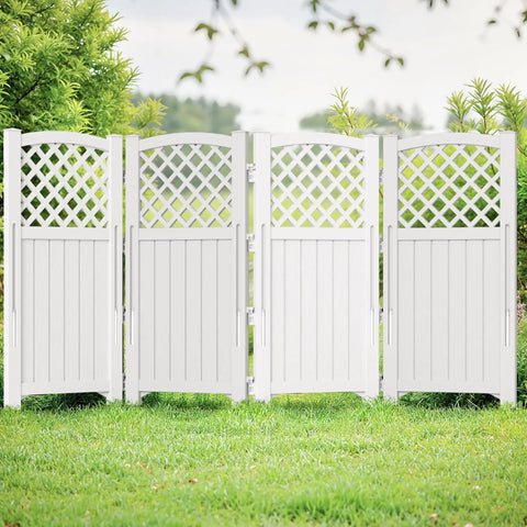 Outdoor Privacy Fence Screen With Lattice Mesh Panels For Yard Patio Backyard Conceals Air Conditioners Trash Cans Pool Equipment And More Enclosures No Fuss Outdoor Living Spaces Off White in garden