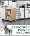 Heavy Duty Three Pack Cam Locks With No Sweat Setup Solid As A Rock Security For Tool Boxes Drawers And Pickup Beds showing a shiny zinc alloy lock in a modern office setting.