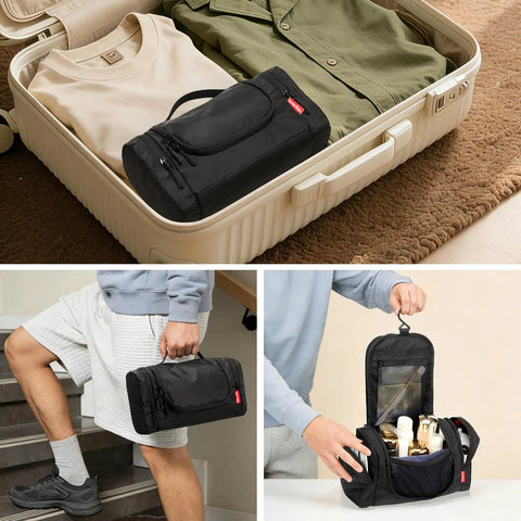 Hanging Toiletry Bag For Men And Women, Waterproof Nylon Dopp Kit With Multiple Compartments For Toiletries, Grooming Essentials, Makeup And Shaving