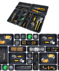 56 Pack Pro Grade Anti Slip Tool Box Organizer Kit With 96 Non Slip Pads for Rolling Tool Drawers Workbench and Cabinets, set displayed
