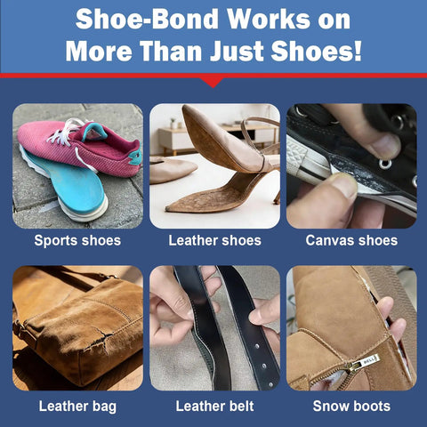 Clear Shoe Glue For Quick Fixes Heavy Duty Shoe Repair Adhesive That Bonds On Contact used on various materials and items.