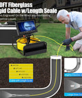 Badass 100 Foot Sewer Camera With A Big 9 Inch 1080p Screen And 512hz Wire Locator features 100FT fiberglass cable for plumbing.