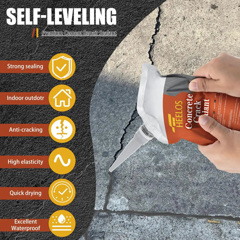 Two Pack Grey Self Leveling Concrete Crack Filler Sealant For Driveways Patios Sidewalks And Garage Floors DIY use