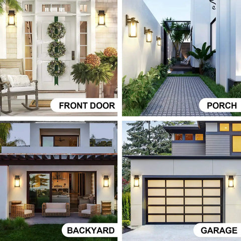 Motion Sensor Outdoor Porch Light With Dusk To Dawn Auto And Override Modes Black Anti Rust Wall Lamp for Front Porch Garage