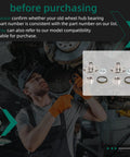 Mechanic inspecting car with overlay of 2 Front Wheel Bearings To Fit Toyota 4Runner 1996 To 2001 Sequoia 2001 To 2007 Tundra 2000 To 2006 And Tacoma 1999 To 2004 2WD Only Not Fit 4WD OE WH5170112W NT517011 High Quality Wheel Hub Assembly