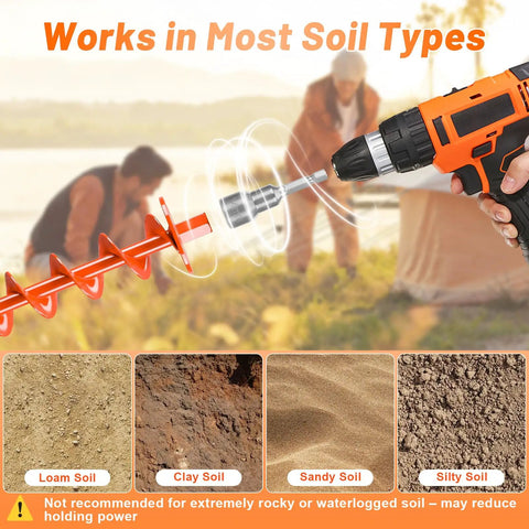 Heavy Duty Screw In Ground Anchors 15 Inch Spiral Earth Anchors working with drill in various soil types