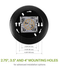 Lit 7 Inch Square LED Flush Mount Ceiling Light 12W 1030LM 3CCT Dimmable 6 Pack mounting hole sizes detail