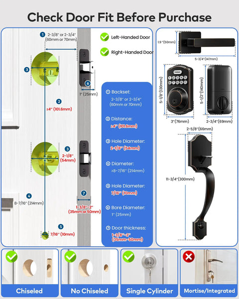 Slick Keyless Entry Door Lockset For Front Door Featuring Wireless Keypad Access Oil Rubbed Bronze Finish No Sweat Install Heavy Duty Security Handleset
