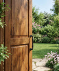 Wooden garden gate with 10 Inch Sliding Barn Door Handle Matte Black Cast Iron Door Pull For Fence Gate Garage Shed Closet Cabinet Pantry Screws Included Easy Install Rustic Square Design Durable Cast Iron Construction Matte Black Powder Coat For Long Lasting Rust Resistant Use