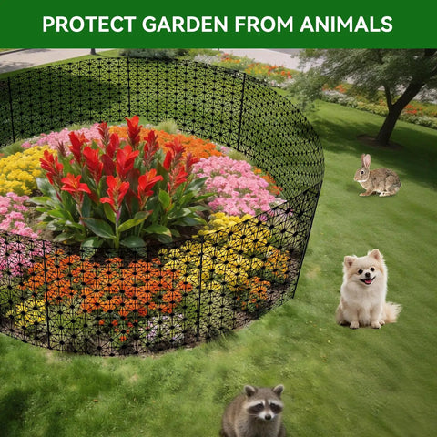24 Inch High Outdoor Garden Fence Border Edging Roll Made From HDPE With UV Anti Aging Finish Keeps Rabbits And Small Pests Out No Dig Fencing for flower bed