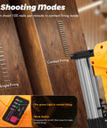 Cordless 18GA Brad Nailer And Electric Staple Gun Two In One Wire Free Nail Tool for Home Repair showing shooting modes.