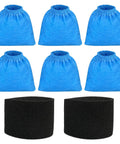 6 Pack VRC5 Filter Bags And 2 VFF51 Foam Filters Kit For Vacmaster 4 To 16 Gallon Wet Dry Vacs Replacement VRC51 Part