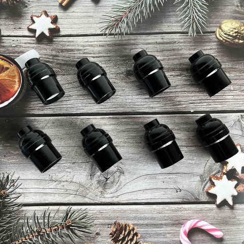 E26 E27 Light Socket Set 8 Pack Black Edison Retro Pendant Lamp Holder Plastic Screw In Socket UL Listed 250W Fire Resistant And Heat Resistant Up To 200C For Home Office DIY Projects