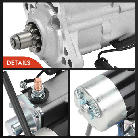 Close-up details of 12V 2.7KW Starter Motor With 10 Teeth CW Rotation For New Holland Industrial Loader 2006 to 2012 3.4L 4.5L