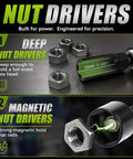 Magnetic Socket Set For Power Drill With Quick Release Extension Includes Metric And SAE Sockets Nut Drivers Socket Adapters