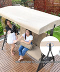 No Fuss Outdoor Swing Canopy Replacement Top Cover For 2 Or 3 Seater Hammock Waterproof Polyester Shade Khaki on swing